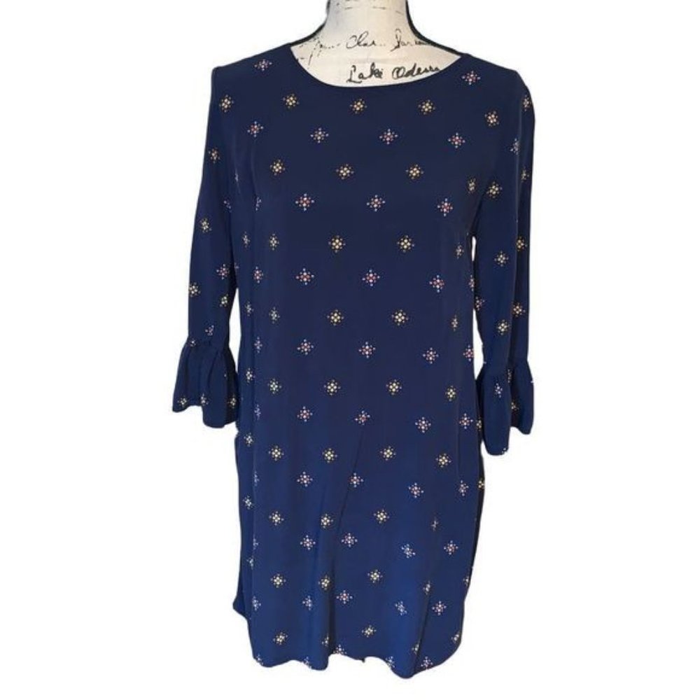 OLD NAVY navy midi dress flare sleeves Small